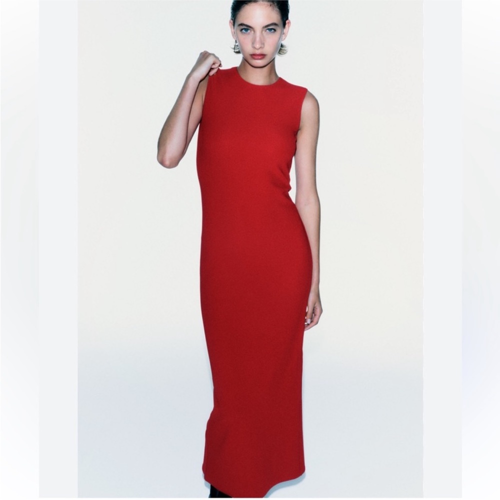 Zara ZW Red Sheath Dress